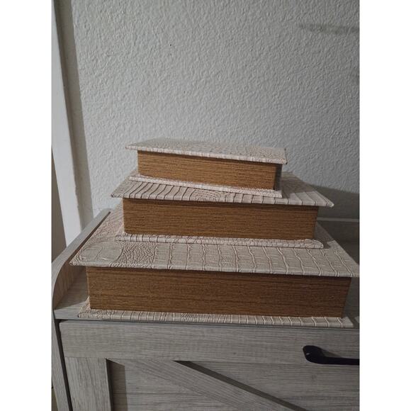 Decorative Book Boxes, Three-Layer Vintage Book Shape Storage Box - Picture 3 of 6